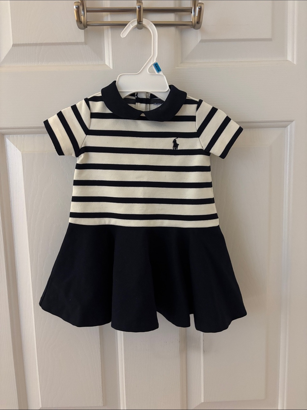 Ralph Lauren Navy & White Striped Collar Dress